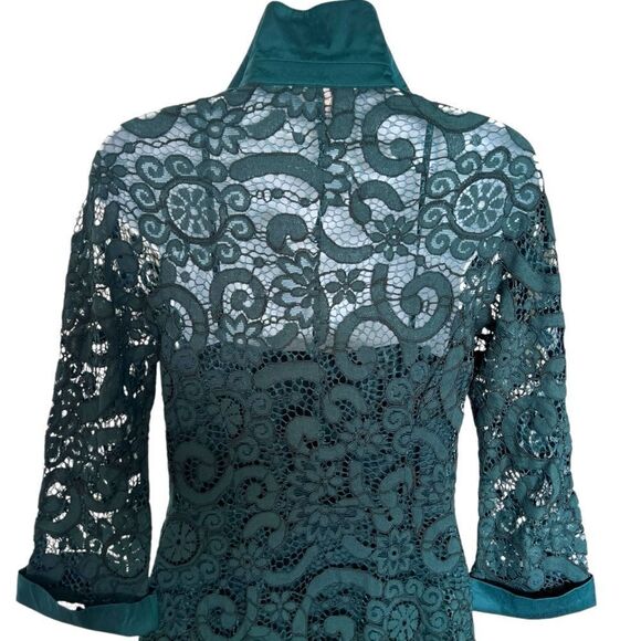 NANETTE LEPORE Green Lace Midi Dress Size 2 - Picture 4 of 6